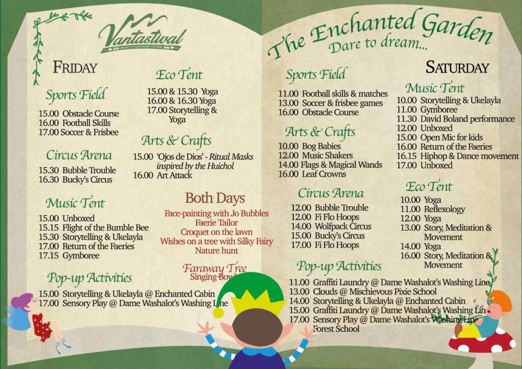 Vantastival Kids' Camp FINAL Enchanted Garden schedule 2022 1